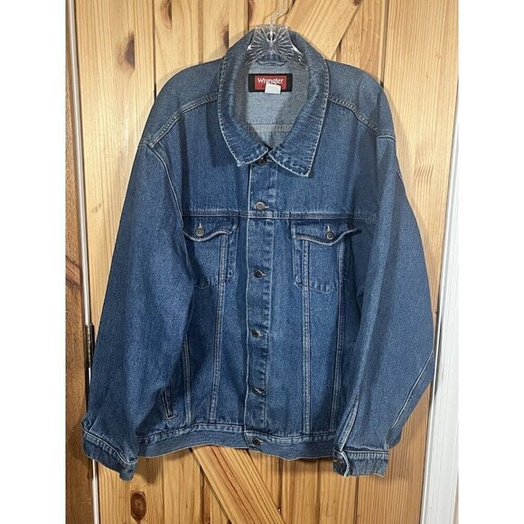 Vintage Wrangler Hero Men’s Button Up Denim Jacket Size 4XL Blue - Picture 1 of 9